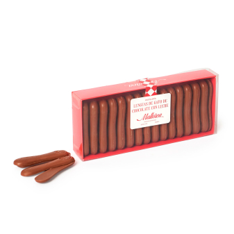 Lenguas de gato chocolate con leche de Pastelería Mallorca