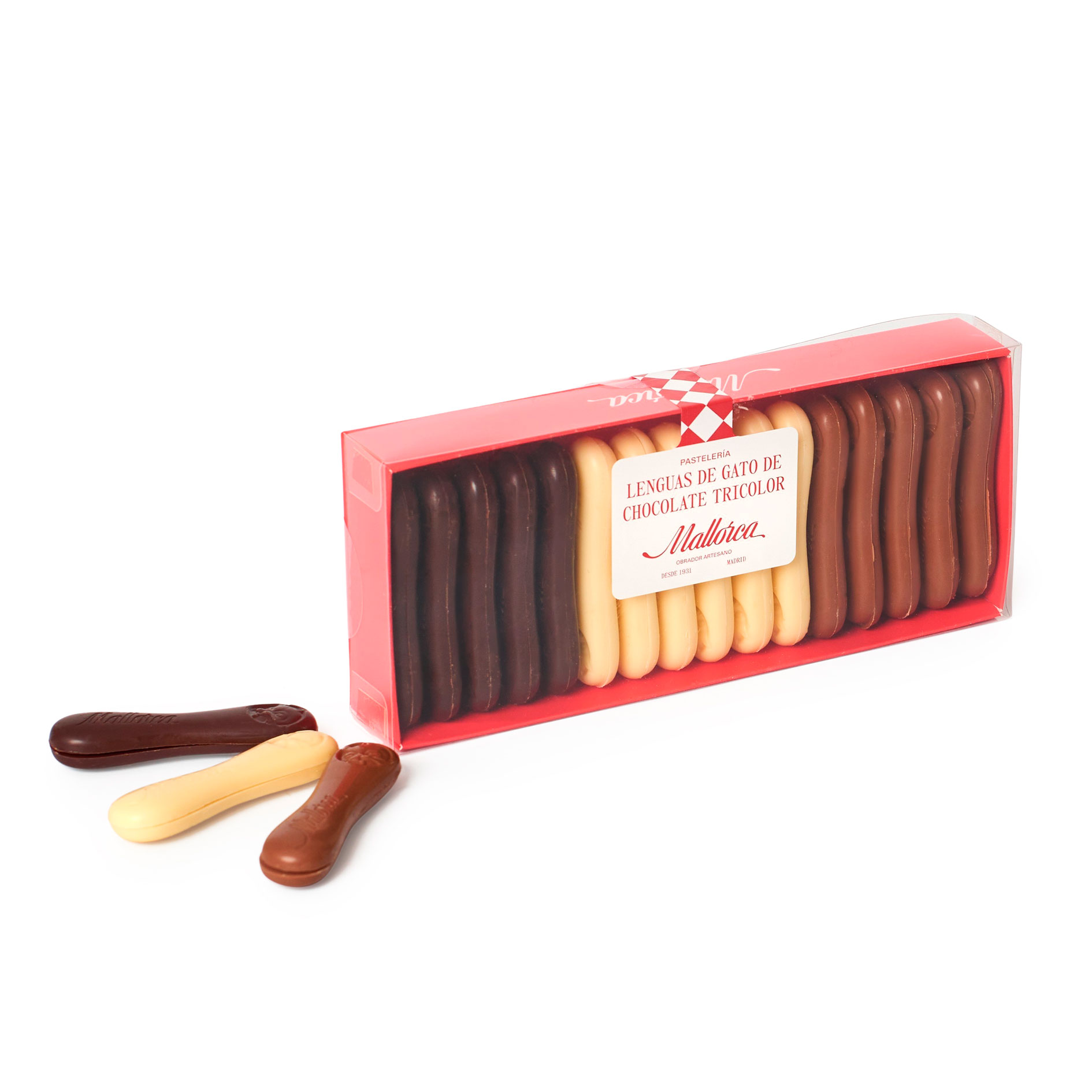 Lenguas de gato tricolor de Pastelería Mallorca