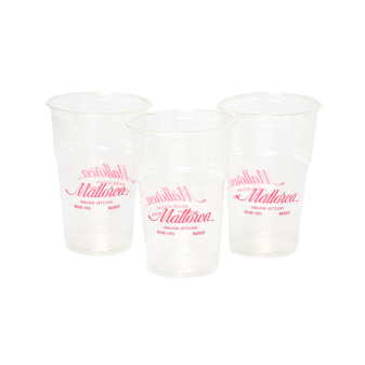 Vasos transparentes de Pastelería Mallorca